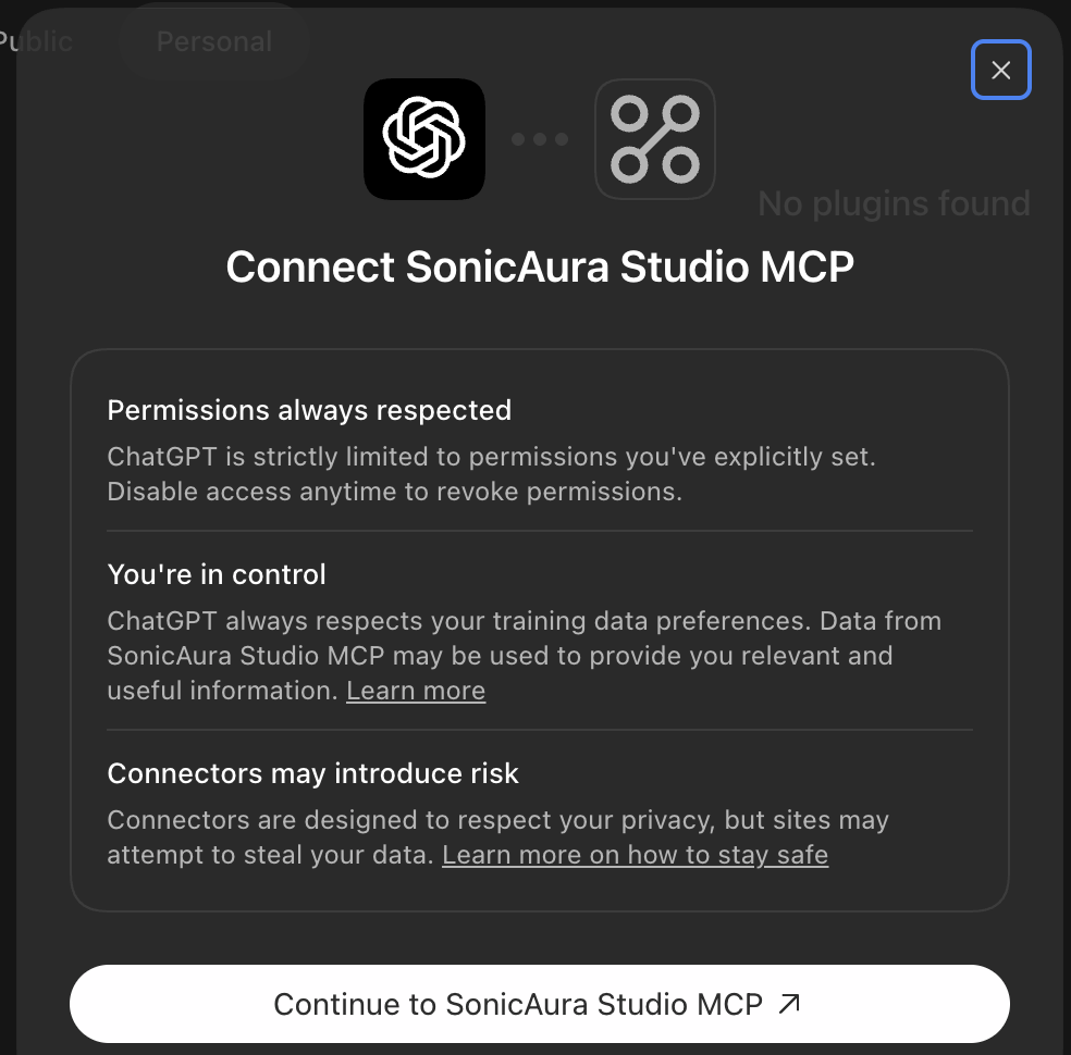 setup for chatgpt MCP connector